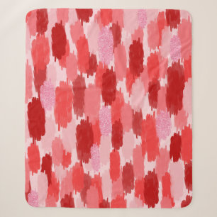 Abstrakte Pinselstriche Muster in Rosa Sherpadecke