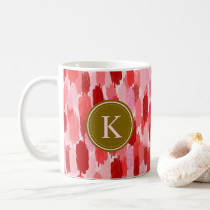Abstrakte Pinselstriche Muster Monogramm Kaffeetasse