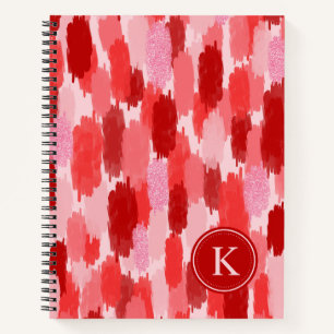 Abstrakte Pinselstriche Muster Monogramm Notizbuch