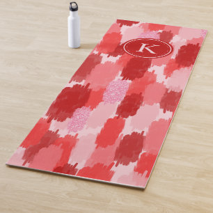 Abstrakte Pinselstriche Muster Monogramm Yogamatte