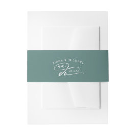 Abstrakte Pinselstriche Wedding We Do Aquamarin D8 Einladungsbanderole