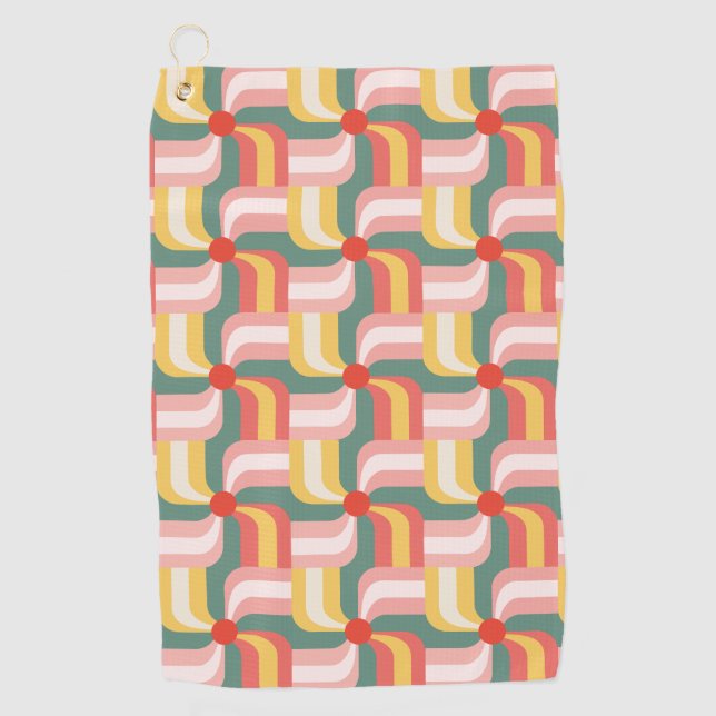 Abstrakte Pinwheels Golfhandtuch (Vorderseite)