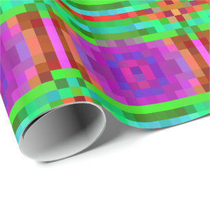 Abstrakte Pixel Art farbiges Mosaik Geschenkpapier