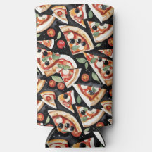 Abstrakte Pizzaslics auf schwarzem Hintergrund