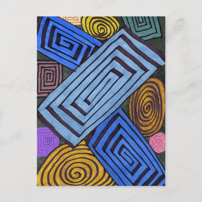 abstrakte Postkarte "Ägyptische Links" (Vorderseite)