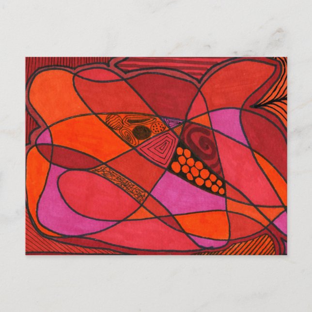 abstrakte Postkarte "Studie in Reds" (Vorderseite)