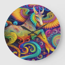 Abstrakte Psychedelik Große Wanduhr