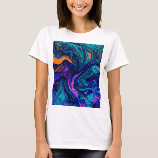 Abstrakte psychedelische Farbwurfkissen T-Shirt