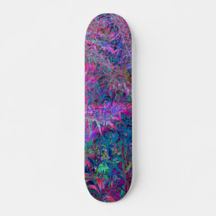 Abstrakte psychedelische Regenbogenfarben Laubgart Skateboard
