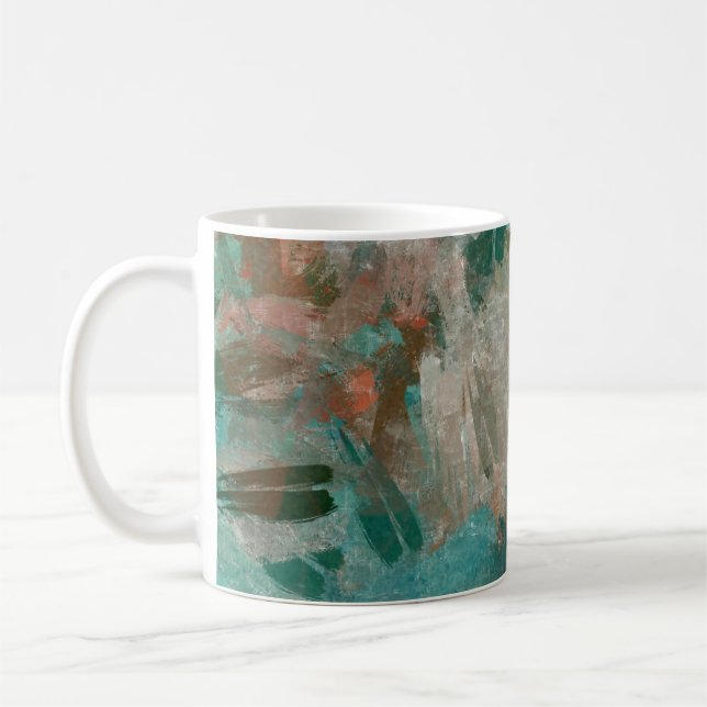 Abstrakte psychedelische Schlaganfälle Textur. Kaffeetasse (Links)