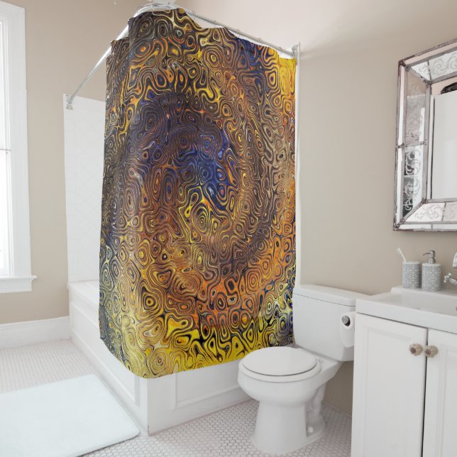 Abstrakte psychedelische Swirl-Muster - Farbkunst Duschvorhang (Beispiel)