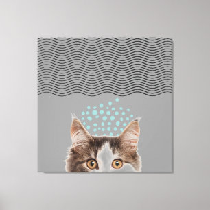 Abstrakte Punkte der Line Art, die KatzenCanvas dr Leinwanddruck