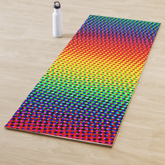Abstrakte Punkte Regenbogen Lebhaft fröhlich farbe Yogamatte (Beispiel)