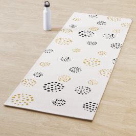 Abstrakte Punktmuster aus Schwarz und Gold Yogamatte