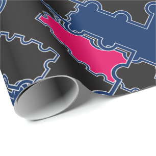 Abstrakte Puzzleteile - Elemente patchwork geometr Geschenkpapier