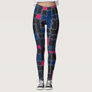 Abstrakte Puzzleteile - Elemente patchwork geometr Leggings