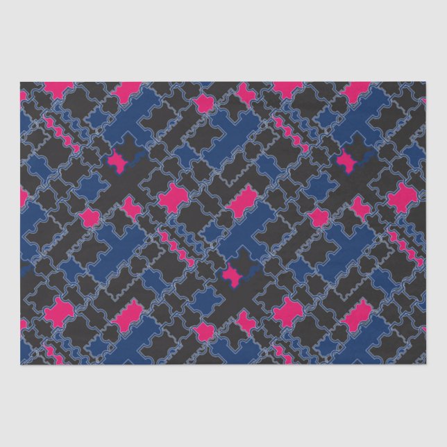 Abstrakte Puzzleteile - Elemente patchwork geometr Seidenpapier (Vorderseite)