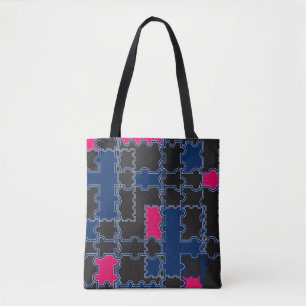 Abstrakte Puzzleteile - Elemente patchwork geometr Tasche