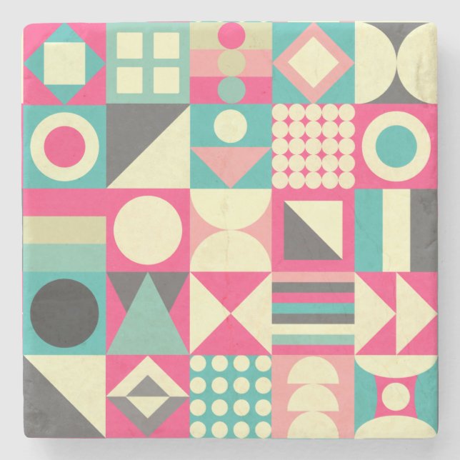 Abstrakte Quadrate 110419 Steinuntersetzer (Vorderseite)