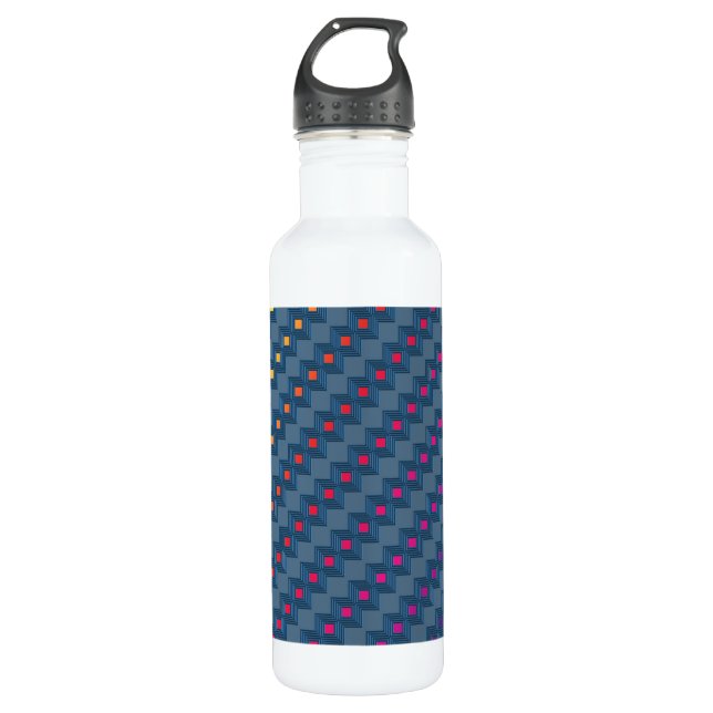 Abstrakte Quadrate Edelstahlflasche (Vorderseite)