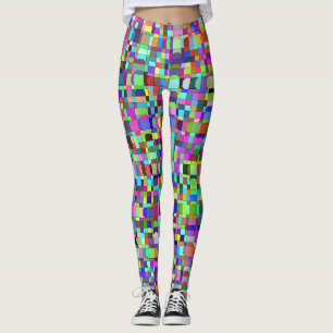 Abstrakte Quadrate Formen Mehrfarbiges Muster Leggings