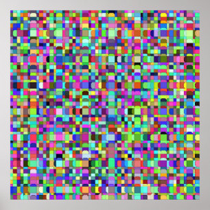 Abstrakte Quadrate Formen Mehrfarbiges Muster Poster