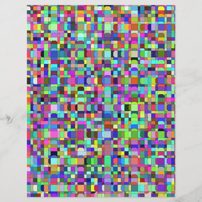 Abstrakte Quadrate Formen Multicolor Muster Briefbogen (Vorderseite)