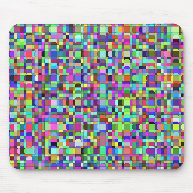 Abstrakte Quadrate Formen Multicolor Muster Mousepad (Vorne)