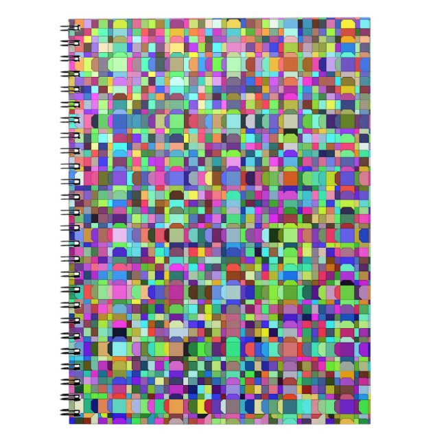 Abstrakte Quadrate Formen Multicolor Muster Notizblock (Vorderseite)