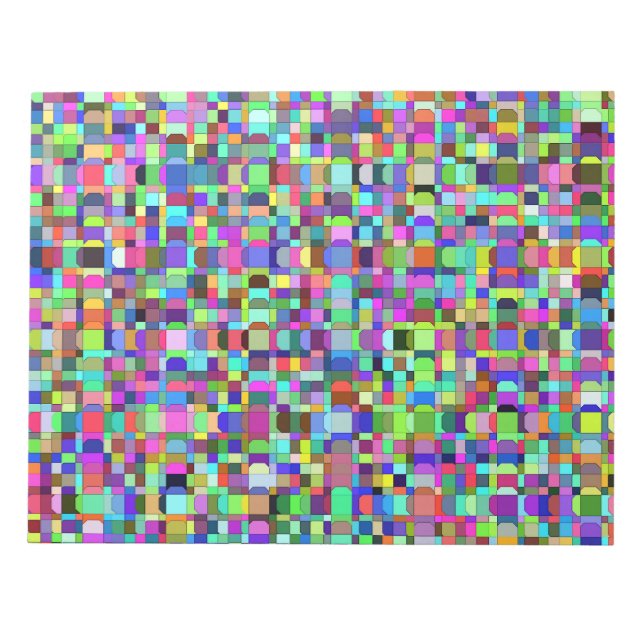 Abstrakte Quadrate Formen Multicolor Muster Notizblock (Vorderseite)