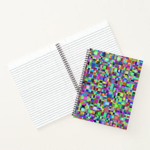 Abstrakte Quadrate Formen Multicolor Muster Notizbuch