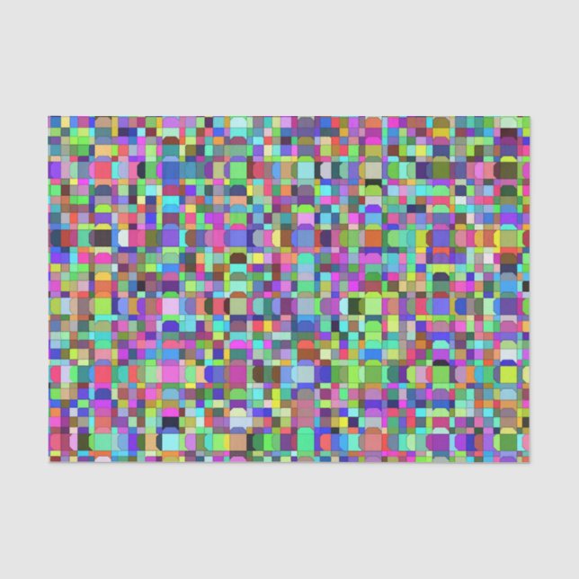 Abstrakte Quadrate Formen Multicolor Muster Seidenpapier (Vorderseite)