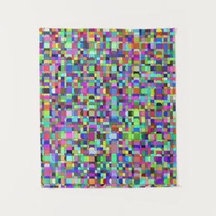 Abstrakte Quadrate Formen Multicolor Muster Wandteppich