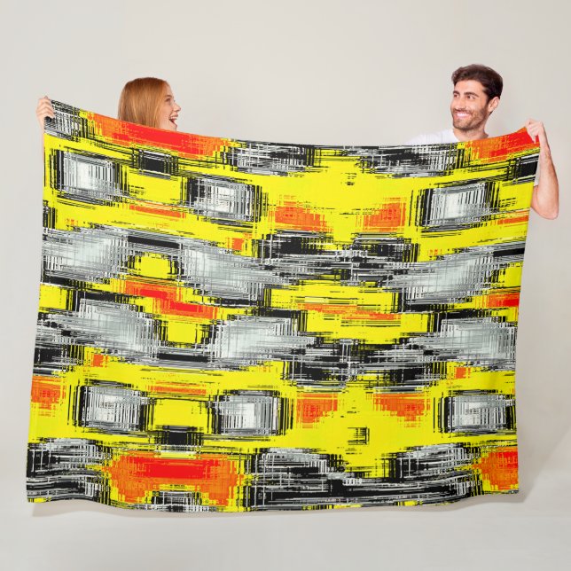 Abstrakte Quadrate, gebildet aus Kratzern über Gel Fleecedecke (Beispiel)