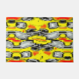 Abstrakte Quadrate, gebildet aus Kratzern über Gel Fußmatte