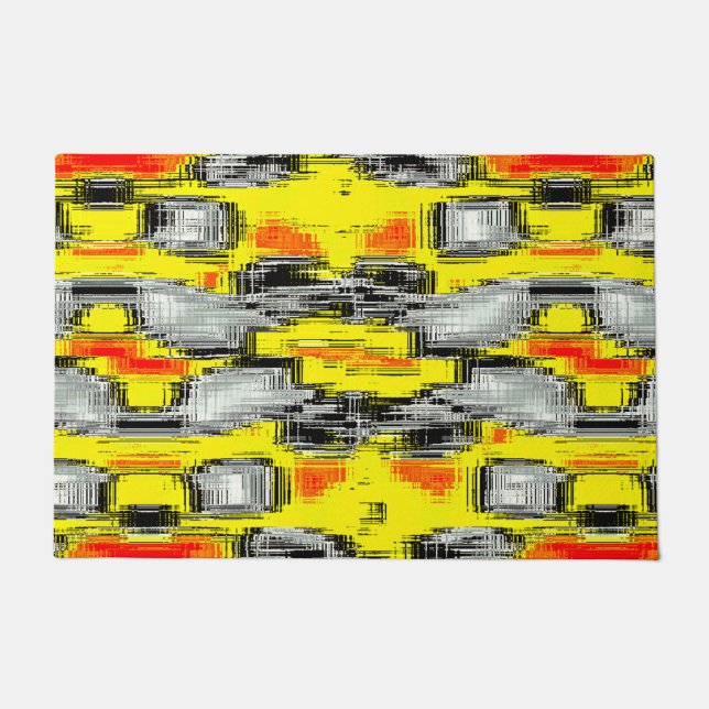 Abstrakte Quadrate, gebildet aus Kratzern über Gel Fußmatte (Vorderseite)