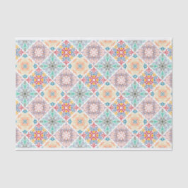 Abstrakte Quadrate Retro-Musterdekoupage Seidenpapier
