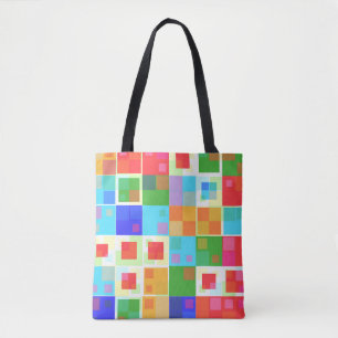 abstrakte Quadrate Totbeutel Tasche