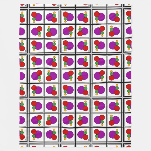 Abstrakte Quadrate und Kreise Fleecedecke (Vorderseite)