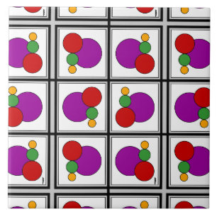 Abstrakte Quadrate und Kreise Fliese