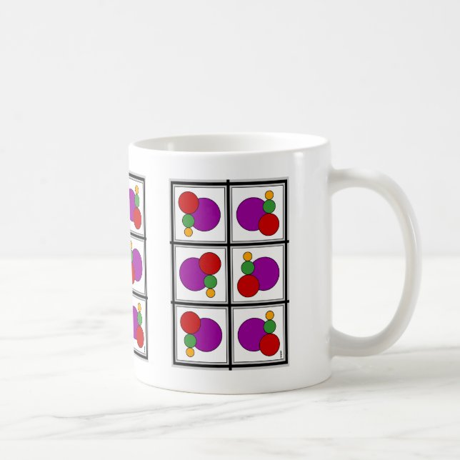 Abstrakte Quadrate und Kreise Kaffeetasse (Rechts)