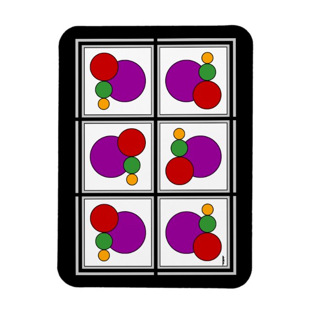 Abstrakte Quadrate und Kreise Magnet (Vertikal)