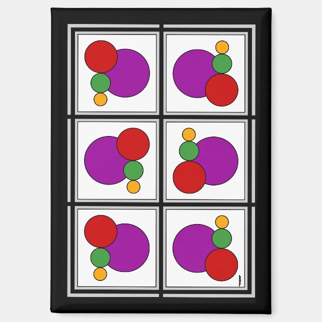 Abstrakte Quadrate und Kreise Magnet (Vorderseite)