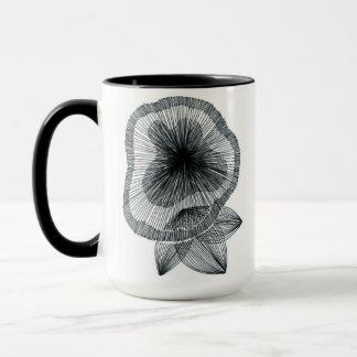 Abstrakte radiale Linienkunst-Blume Zweifarbig Kaf Tasse