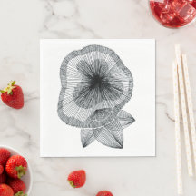 Abstrakte radiale Linienkunst-Blumen-Botanik-Servi