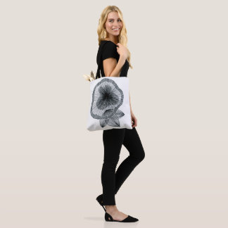 Abstrakte radiale Linienkunst-Blumen-Botanik-Tasch Tasche