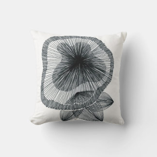 Abstrakte radiale Linienkunst-Blumen-Wurfkissen Kissen