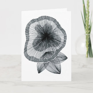 Abstrakte radiale Linienkunst-Blumengrußkarte Karte