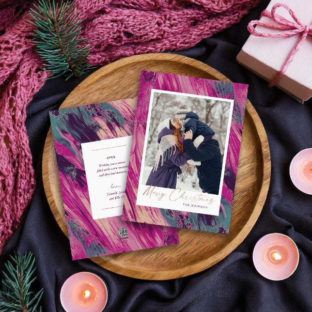 Abstrakte Rahmen Merry Christmas Foto Feiertagskarte (Von Creator hochgeladen)