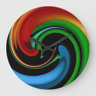 Abstrakte Rainbow-Cartoon-Wandsperre Große Wanduhr